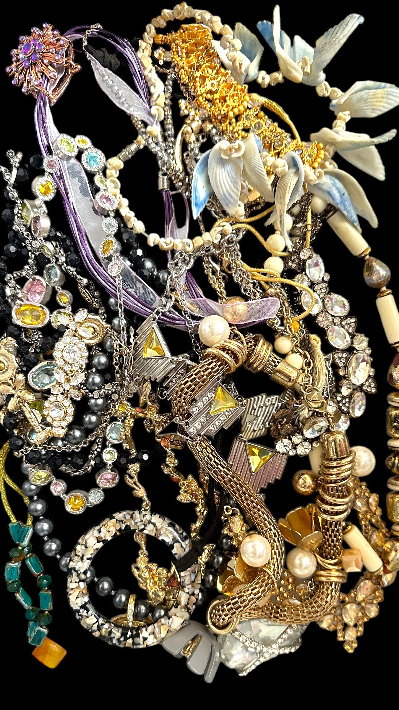 6+ Pounds Wearable Necklaces Bulk Lot Jewelry Vintage Modern Signed Unsigned