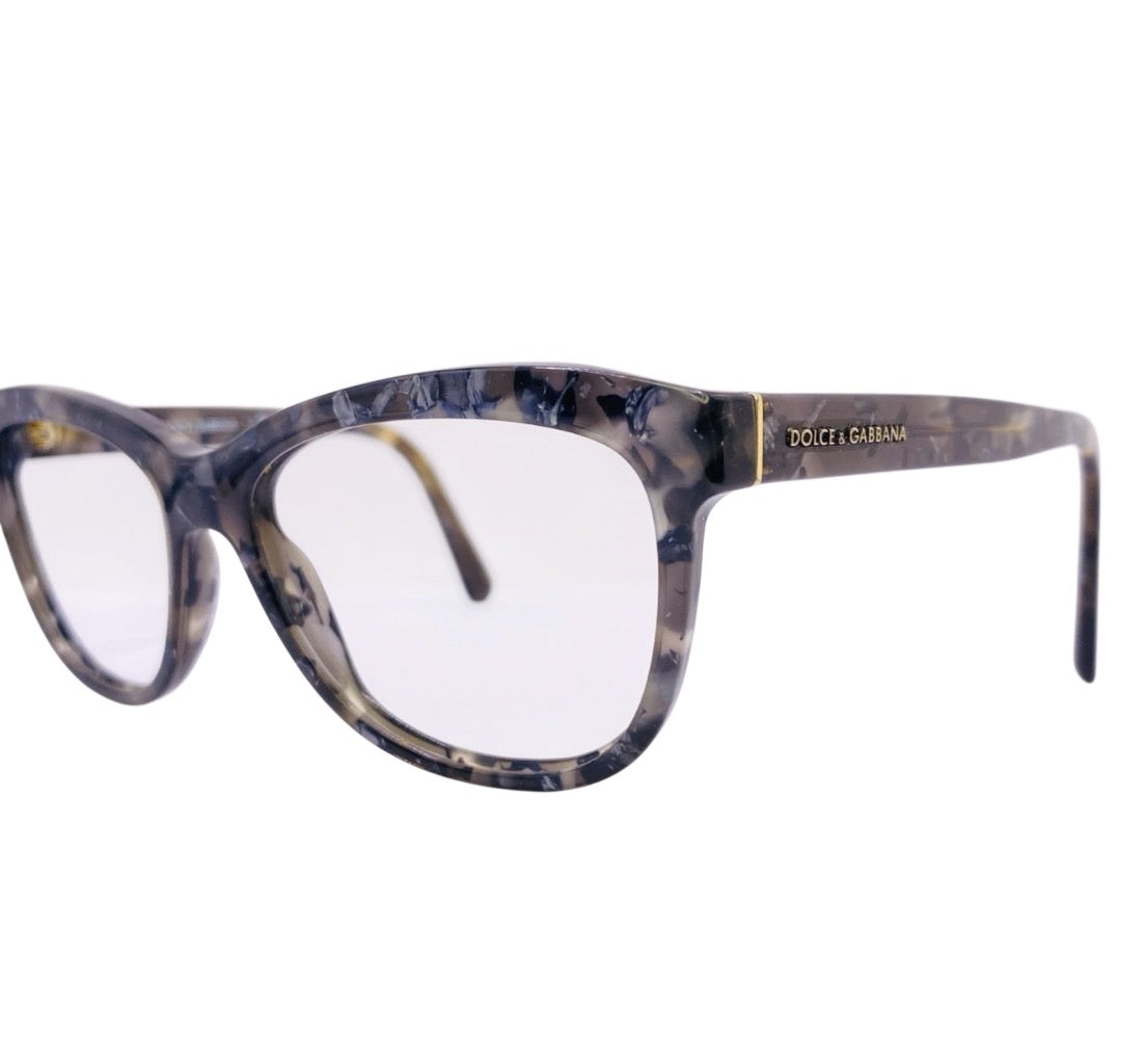 DOLCE & GABBANA Prescription Glasses Designer Luxury Frames DG 3244 2933 53[]16 140 Blue Green Marble Unisex Gray Grey Logo Quiet Luxury