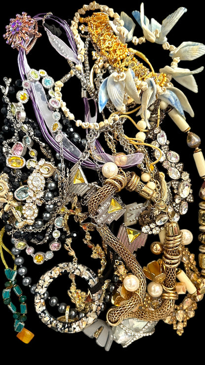 6+ Pounds Wearable Necklaces Bulk Lot Jewelry Vintage Modern Signed Unsigned