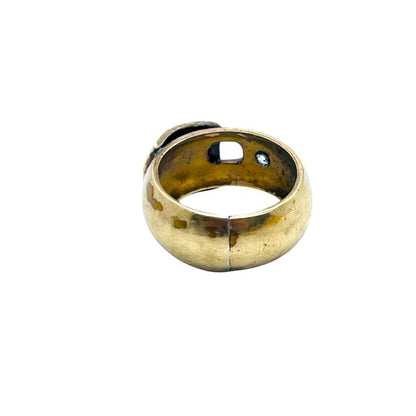 Vintage Goldtone and Crystal Rhinestone Ring Sz 8